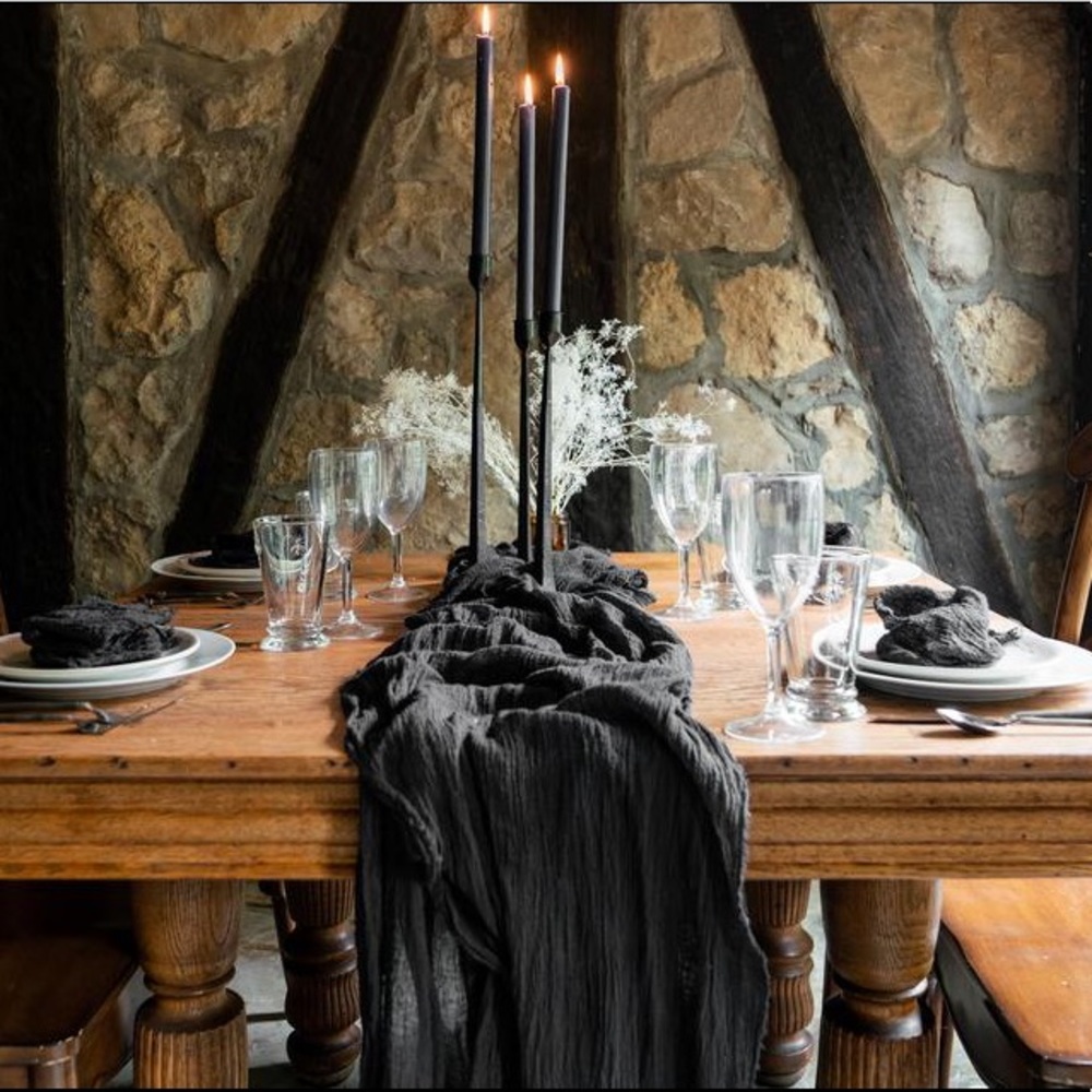 12 Black Gauze Runners - Wedding Decor